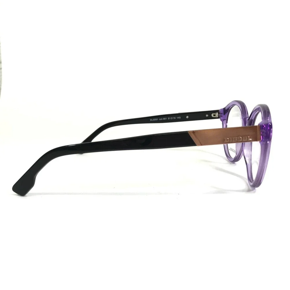 Diesel Eyeglasses Frames DL5091 col.081 Black Clear Purple Copper 51-19-145